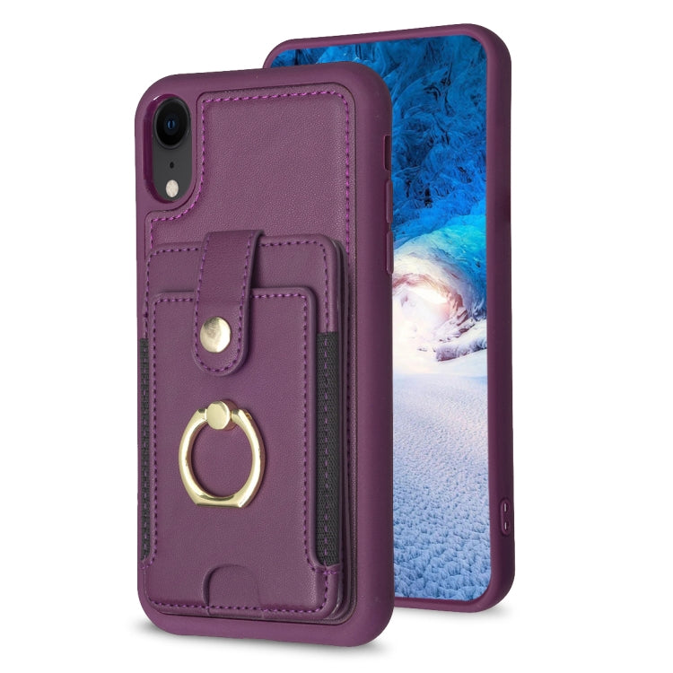BF27 Metal Ring Card Bag Holder Phone Case, For iPhone 12 Pro Max, For iPhone 11 Pro Max, For iPhone 11, For iPhone 11 Pro, For iPhone X / XS, For iPhone XR