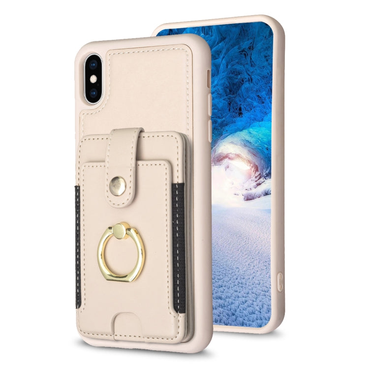 BF27 Metal Ring Card Bag Holder Phone Case, For iPhone XS Max, For iPhone 8 Plus / 7 Plus