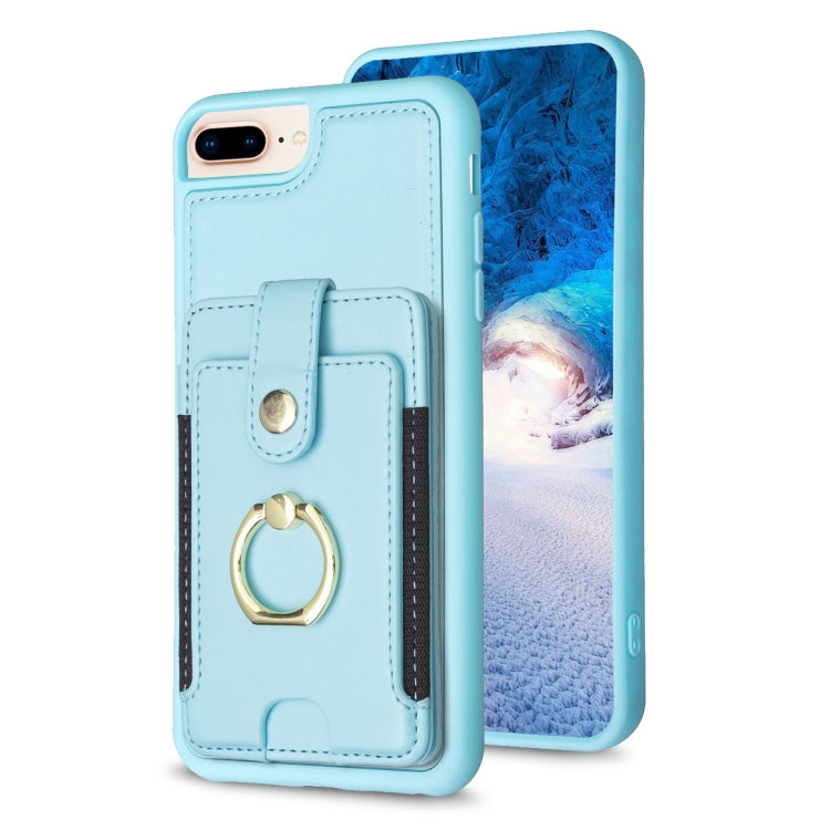BF27 Metal Ring Card Bag Holder Phone Case, For iPhone XS Max, For iPhone 8 Plus / 7 Plus