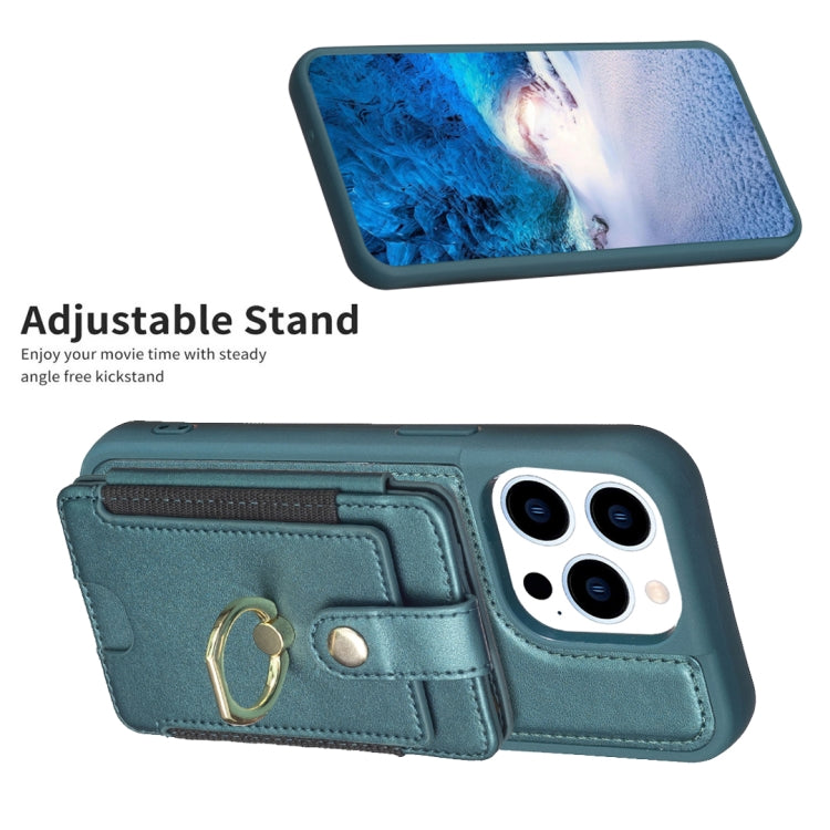 BF27 Metal Ring Card Bag Holder Phone Case, For iPhone 15 Pro Max, For iPhone 14 Plus, For iPhone 15 Pro, For iPhone 14 / 13, For iPhone 14 Pro, For iPhone 15 Plus