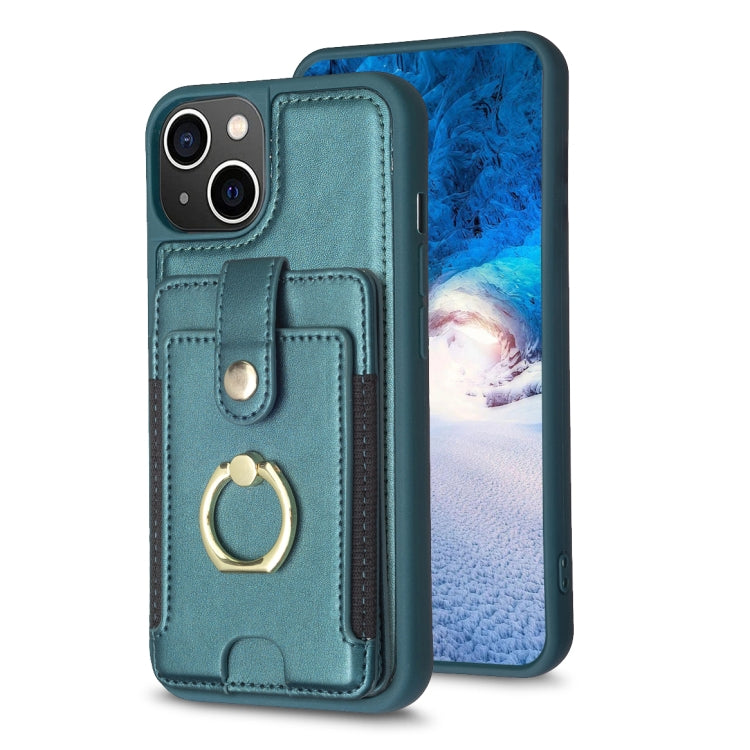 BF27 Metal Ring Card Bag Holder Phone Case, For iPhone 15, For iPhone 14 Pro Max, For iPhone SE 2022 / 2020 / 8 / 7, For iPhone 13 Pro Max, For iPhone 13 Pro, For iPhone 12 / 12 Pro
