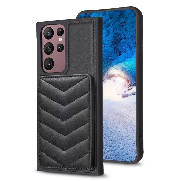 BF26 Wave Pattern Card Bag Holder Phone Case, For Samsung Galaxy S23 Ultra 5G, For Samsung Galaxy A53, For Samsung Galaxy A13 5G / 4G, For Samsung Galaxy S22 Ultra 5G, For Samsung Galaxy S22+ 5G, For Samsung Galaxy S21 FE 5G