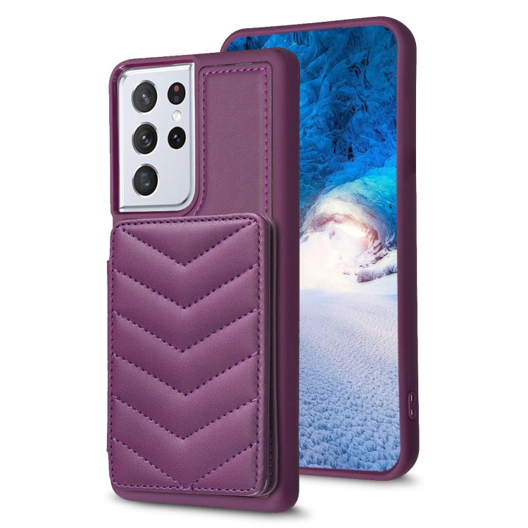 BF26 Wave Pattern Card Bag Holder Phone Case, For Samsung Galaxy A52 5G / 4G, For Samsung Galaxy S21 5G, For Samsung Galaxy S21+ 5G, For Samsung Galaxy S21 Ultra 5G, For Samsug Galaxy A12