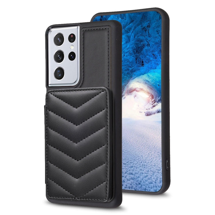 BF26 Wave Pattern Card Bag Holder Phone Case, For Samsung Galaxy A52 5G / 4G, For Samsung Galaxy S21 5G, For Samsung Galaxy S21+ 5G, For Samsung Galaxy S21 Ultra 5G, For Samsug Galaxy A12