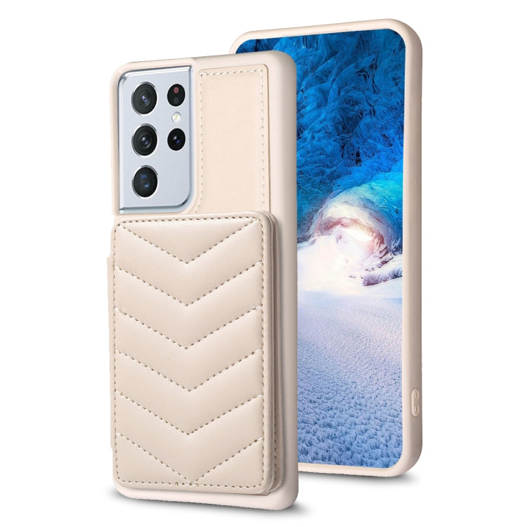 BF26 Wave Pattern Card Bag Holder Phone Case, For Samsung Galaxy A52 5G / 4G, For Samsung Galaxy S21 5G, For Samsung Galaxy S21+ 5G, For Samsung Galaxy S21 Ultra 5G, For Samsug Galaxy A12