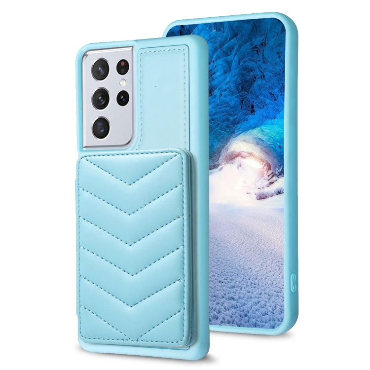 BF26 Wave Pattern Card Bag Holder Phone Case, For Samsung Galaxy A52 5G / 4G, For Samsung Galaxy S21 5G, For Samsung Galaxy S21+ 5G, For Samsung Galaxy S21 Ultra 5G, For Samsug Galaxy A12