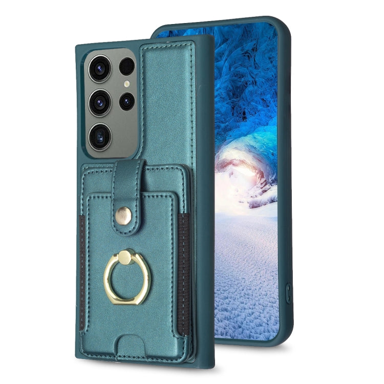 BF27 Metal Ring Card Bag Holder Phone Case, For Samsung Galaxy S23 Ultra 5G, For Samsung Galaxy A53, For Samsung Galaxy A13 5G / 4G, For Samsung Galaxy S22 Ultra 5G, For Samsung Galaxy S22+ 5G, For Samsung Galaxy S21 FE 5G