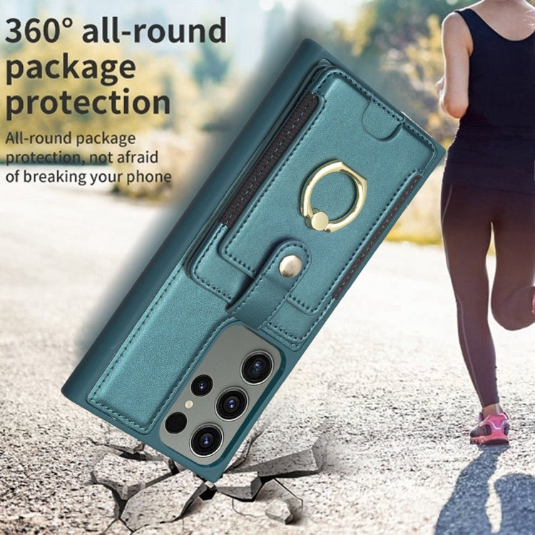 BF27 Metal Ring Card Bag Holder Phone Case, For Samsung Galaxy S23 Ultra 5G, For Samsung Galaxy A53, For Samsung Galaxy A13 5G / 4G, For Samsung Galaxy S22 Ultra 5G, For Samsung Galaxy S22+ 5G, For Samsung Galaxy S21 FE 5G