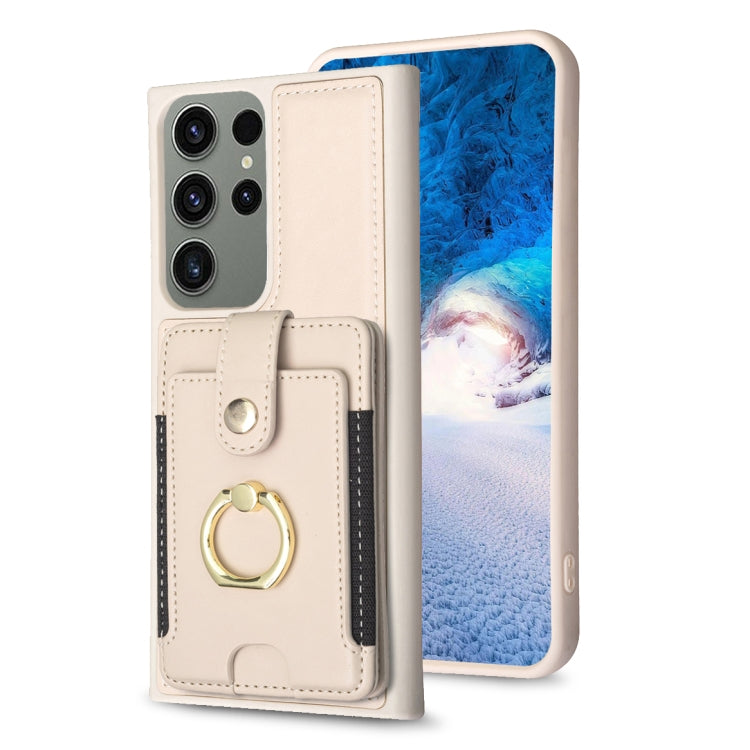BF27 Metal Ring Card Bag Holder Phone Case, For Samsung Galaxy S23 Ultra 5G, For Samsung Galaxy A53, For Samsung Galaxy A13 5G / 4G, For Samsung Galaxy S22 Ultra 5G, For Samsung Galaxy S22+ 5G, For Samsung Galaxy S21 FE 5G