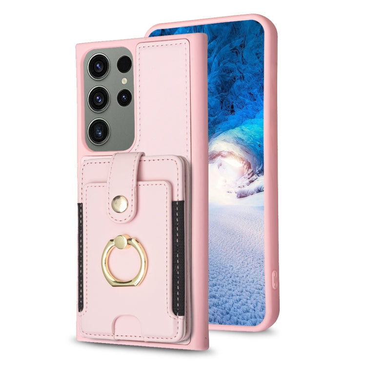 BF27 Metal Ring Card Bag Holder Phone Case, For Samsung Galaxy S23 Ultra 5G, For Samsung Galaxy A53, For Samsung Galaxy A13 5G / 4G, For Samsung Galaxy S22 Ultra 5G, For Samsung Galaxy S22+ 5G, For Samsung Galaxy S21 FE 5G