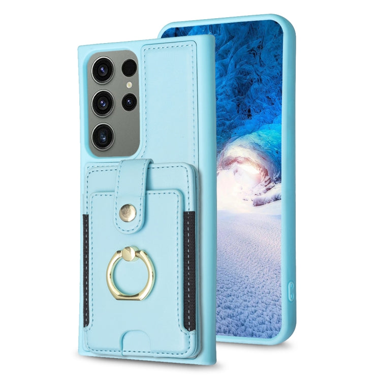 BF27 Metal Ring Card Bag Holder Phone Case, For Samsung Galaxy S23 Ultra 5G, For Samsung Galaxy A53, For Samsung Galaxy A13 5G / 4G, For Samsung Galaxy S22 Ultra 5G, For Samsung Galaxy S22+ 5G, For Samsung Galaxy S21 FE 5G