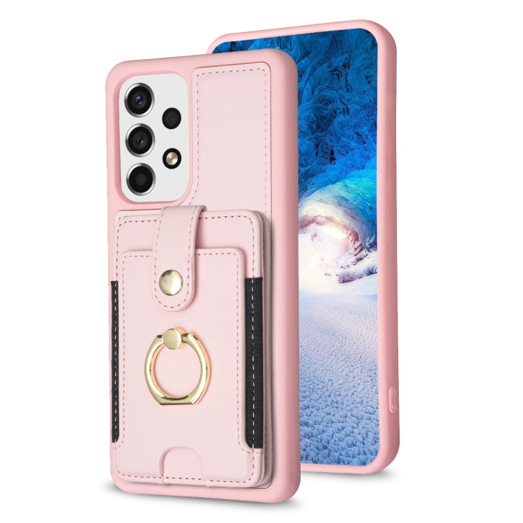 BF27 Metal Ring Card Bag Holder Phone Case, For Samsung Galaxy S23 Ultra 5G, For Samsung Galaxy A53, For Samsung Galaxy A13 5G / 4G, For Samsung Galaxy S22 Ultra 5G, For Samsung Galaxy S22+ 5G, For Samsung Galaxy S21 FE 5G