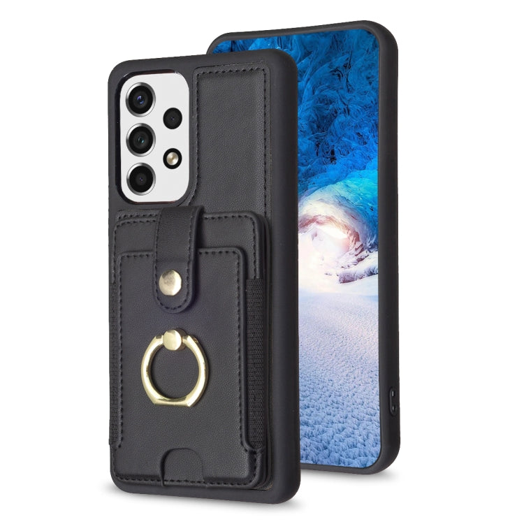 BF27 Metal Ring Card Bag Holder Phone Case, For Samsung Galaxy S23 Ultra 5G, For Samsung Galaxy A53, For Samsung Galaxy A13 5G / 4G, For Samsung Galaxy S22 Ultra 5G, For Samsung Galaxy S22+ 5G, For Samsung Galaxy S21 FE 5G