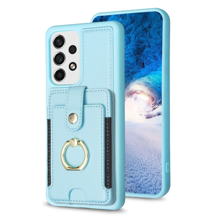 BF27 Metal Ring Card Bag Holder Phone Case, For Samsung Galaxy S23 Ultra 5G, For Samsung Galaxy A53, For Samsung Galaxy A13 5G / 4G, For Samsung Galaxy S22 Ultra 5G, For Samsung Galaxy S22+ 5G, For Samsung Galaxy S21 FE 5G
