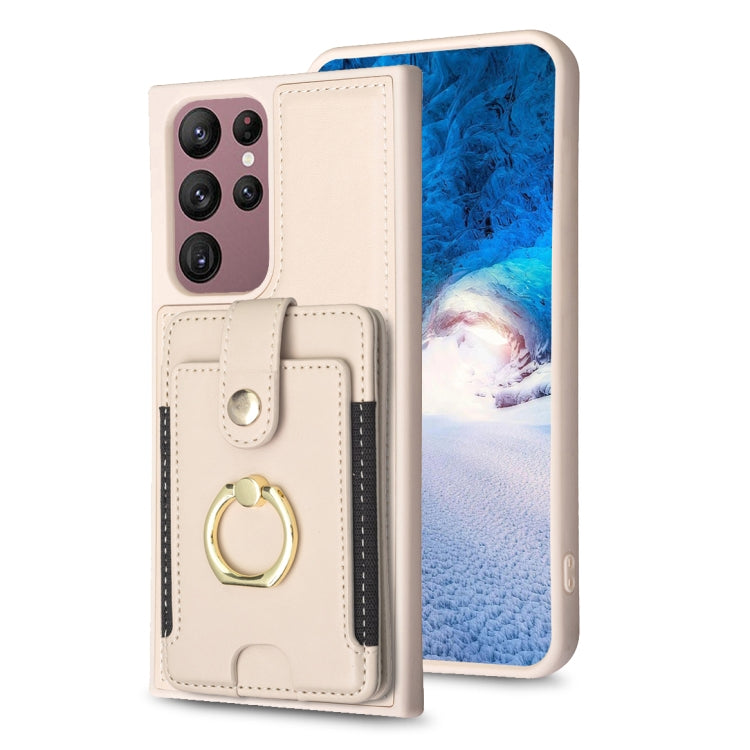 BF27 Metal Ring Card Bag Holder Phone Case, For Samsung Galaxy S23 Ultra 5G, For Samsung Galaxy A53, For Samsung Galaxy A13 5G / 4G, For Samsung Galaxy S22 Ultra 5G, For Samsung Galaxy S22+ 5G, For Samsung Galaxy S21 FE 5G