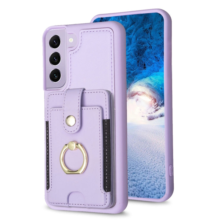 BF27 Metal Ring Card Bag Holder Phone Case, For Samsung Galaxy S23 Ultra 5G, For Samsung Galaxy A53, For Samsung Galaxy A13 5G / 4G, For Samsung Galaxy S22 Ultra 5G, For Samsung Galaxy S22+ 5G, For Samsung Galaxy S21 FE 5G