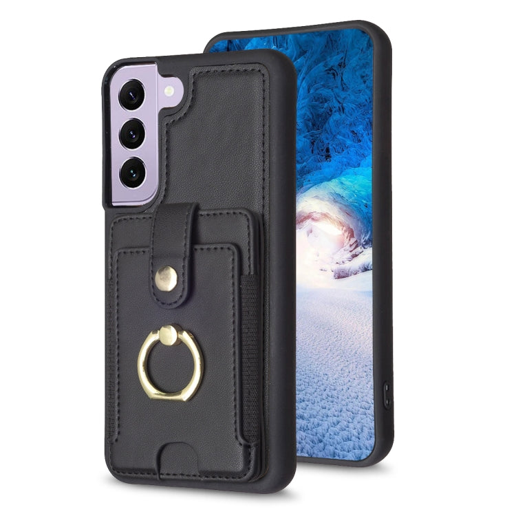 BF27 Metal Ring Card Bag Holder Phone Case, For Samsung Galaxy A52 5G / 4G, For Samsung Galaxy S21 5G, For Samsung Galaxy S21+ 5G, For Samsung Galaxy S21 Ultra 5G, For Samsug Galaxy A12