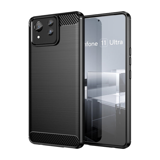Brushed Texture Carbon Fiber TPU Case, For Asus Zenfone 11 Ultra, For Asus Zenfone 10