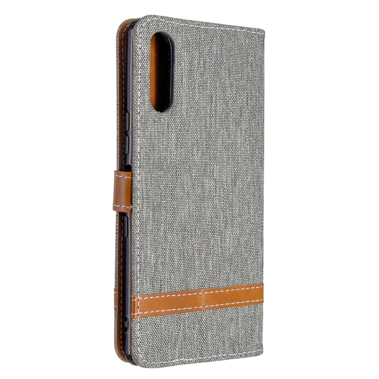 Color Matching Denim Texture Horizontal Flip Leather Case with Holder & Card Slots & Wallet & Lanyard, For Sony Xperia L4