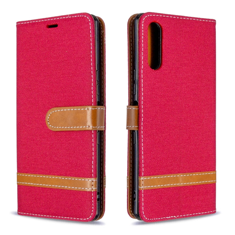 Color Matching Denim Texture Horizontal Flip Leather Case with Holder & Card Slots & Wallet & Lanyard, For Sony Xperia L4