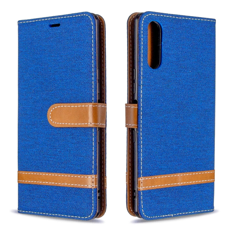 Color Matching Denim Texture Horizontal Flip Leather Case with Holder & Card Slots & Wallet & Lanyard, For Sony Xperia L4