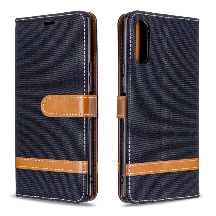 Color Matching Denim Texture Horizontal Flip Leather Case with Holder & Card Slots & Wallet & Lanyard, For Sony Xperia L4