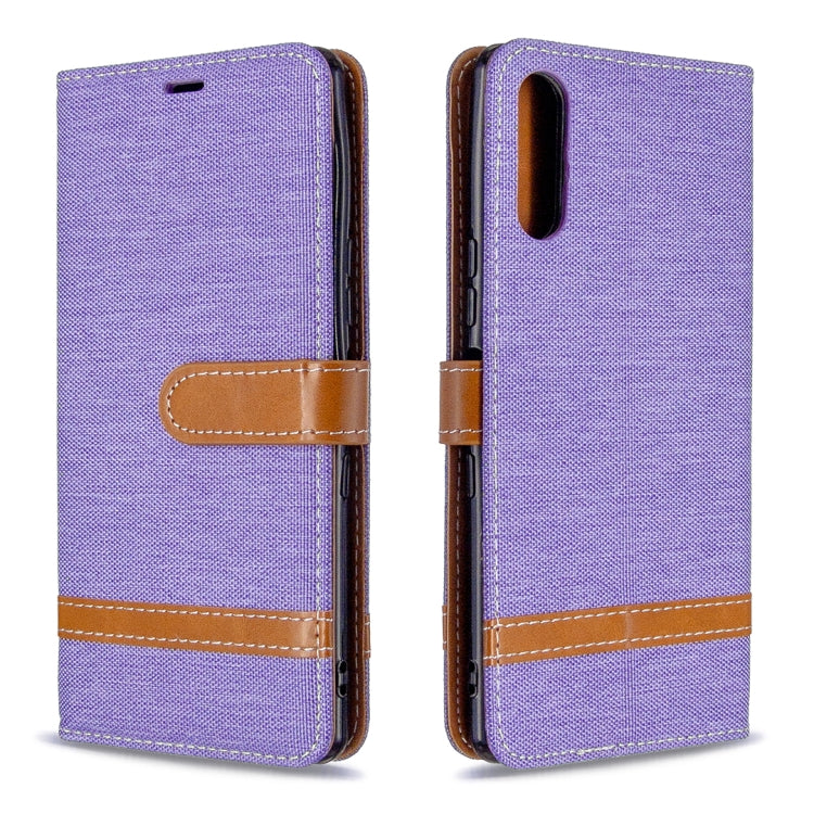 Color Matching Denim Texture Horizontal Flip Leather Case with Holder & Card Slots & Wallet & Lanyard, For Sony Xperia L4