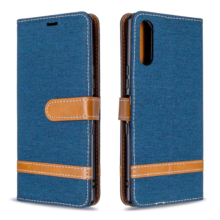 Color Matching Denim Texture Horizontal Flip Leather Case with Holder & Card Slots & Wallet & Lanyard, For Sony Xperia L4
