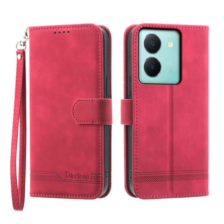 Dierfeng Dream Line Leather Phone Case, For vivo Y36, For vivo Y78, For vivo Y02a, For vivo Y56, For vivo V27