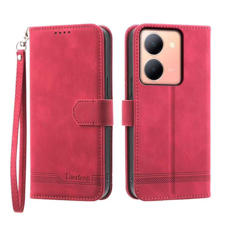 Dierfeng Dream Line Leather Phone Case, For vivo Y36, For vivo Y78, For vivo Y02a, For vivo Y56, For vivo V27