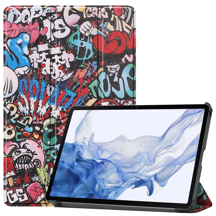 Custer Painted 3-Fold Holder Smart Leather Tablet Case, For Samsung Galaxy Tab S9 FE / S10 FE, For Samsung Galaxy Tab S9 FE+ / S10+, For Samsung Galaxy Tab S9