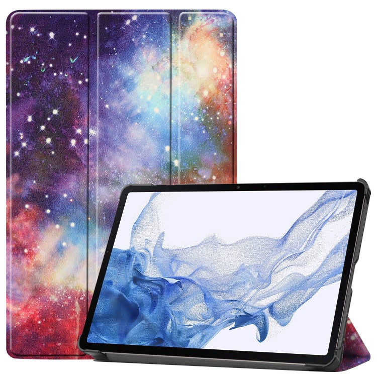 Custer Painted 3-Fold Holder Smart Leather Tablet Case, For Samsung Galaxy Tab S9 FE / S10 FE, For Samsung Galaxy Tab S9 FE+ / S10+, For Samsung Galaxy Tab S9