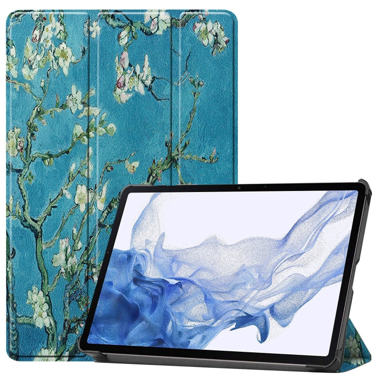 Custer Painted 3-Fold Holder Smart Leather Tablet Case, For Samsung Galaxy Tab S9 FE / S10 FE, For Samsung Galaxy Tab S9 FE+ / S10+, For Samsung Galaxy Tab S9