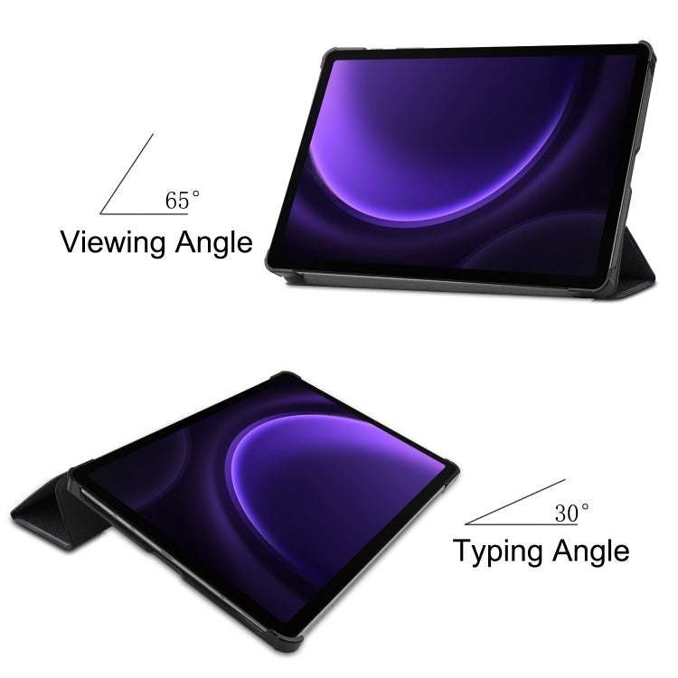 Custer Painted 3-Fold Holder Smart Leather Tablet Case, For Samsung Galaxy Tab S9 FE / S10 FE, For Samsung Galaxy Tab S9 FE+ / S10+, For Samsung Galaxy Tab S9