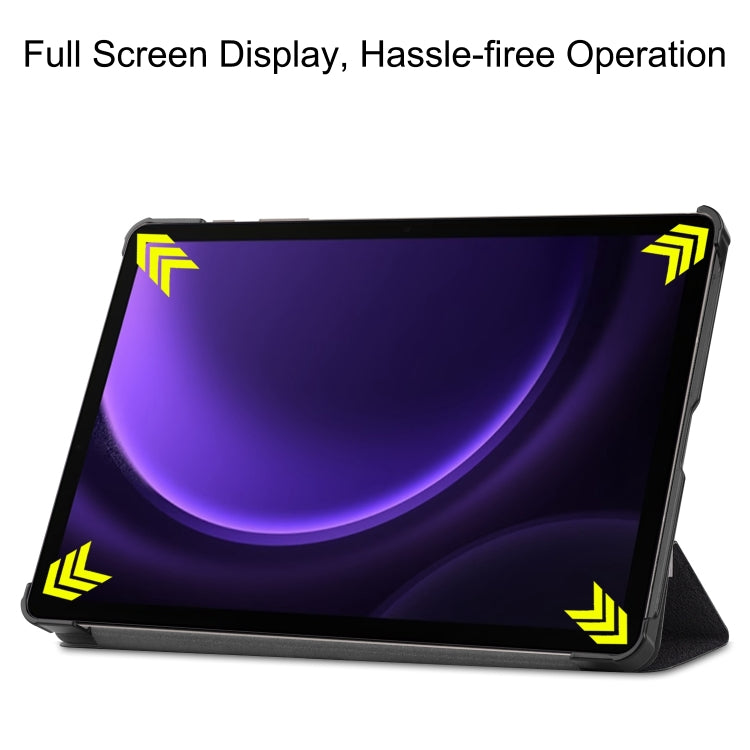 Custer Painted 3-Fold Holder Smart Leather Tablet Case, For Samsung Galaxy Tab S9 FE / S10 FE, For Samsung Galaxy Tab S9 FE+ / S10+, For Samsung Galaxy Tab S9