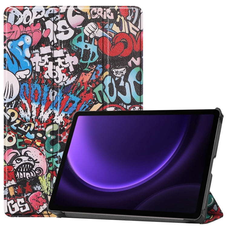 Custer Painted 3-Fold Holder Smart Leather Tablet Case, For Samsung Galaxy Tab S9 FE / S10 FE, For Samsung Galaxy Tab S9 FE+ / S10+, For Samsung Galaxy Tab S9