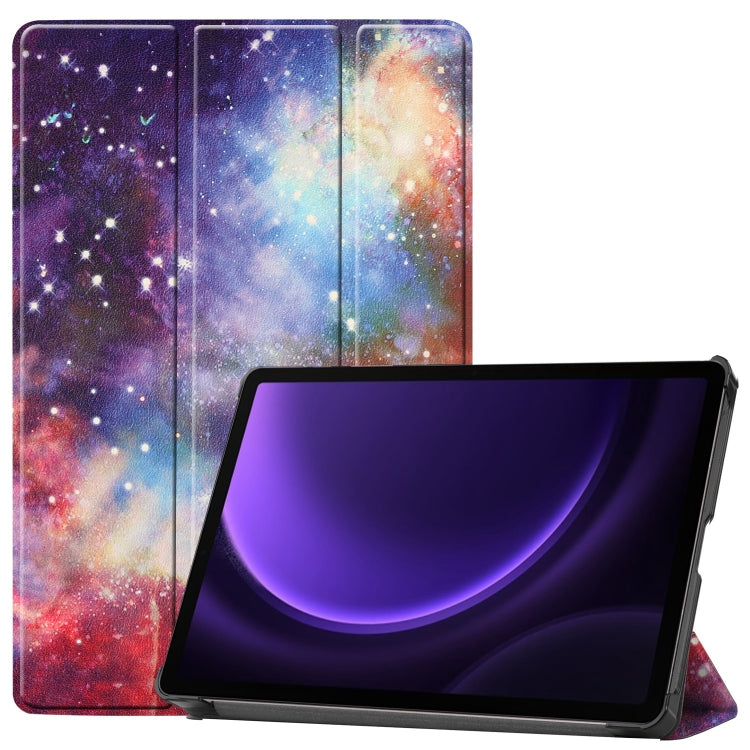 Custer Painted 3-Fold Holder Smart Leather Tablet Case, For Samsung Galaxy Tab S9 FE / S10 FE, For Samsung Galaxy Tab S9 FE+ / S10+, For Samsung Galaxy Tab S9
