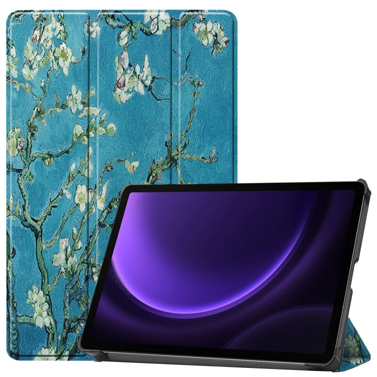 Custer Painted 3-Fold Holder Smart Leather Tablet Case, For Samsung Galaxy Tab S9 FE / S10 FE, For Samsung Galaxy Tab S9 FE+ / S10+, For Samsung Galaxy Tab S9