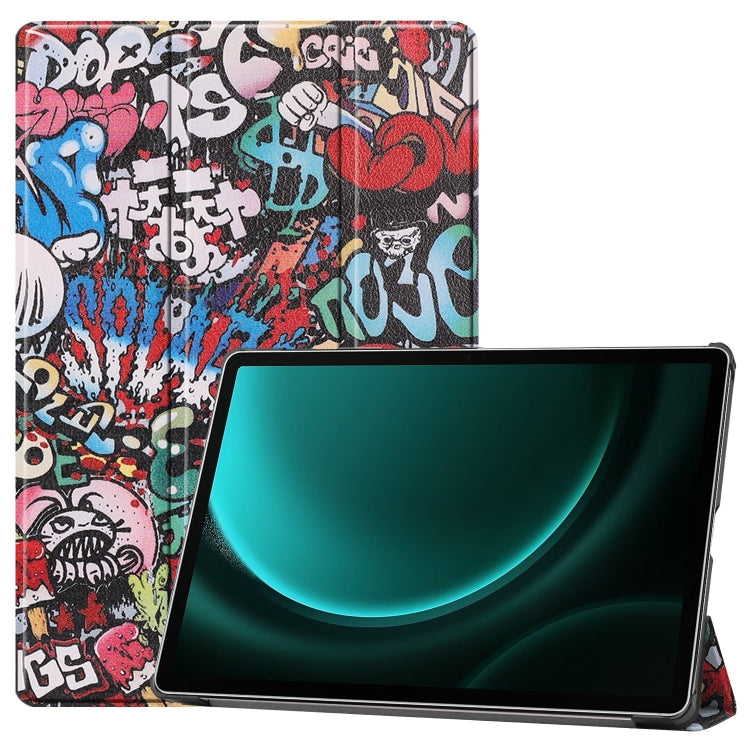 Custer Painted 3-Fold Holder Smart Leather Tablet Case, For Samsung Galaxy Tab S9 FE / S10 FE, For Samsung Galaxy Tab S9 FE+ / S10+, For Samsung Galaxy Tab S9