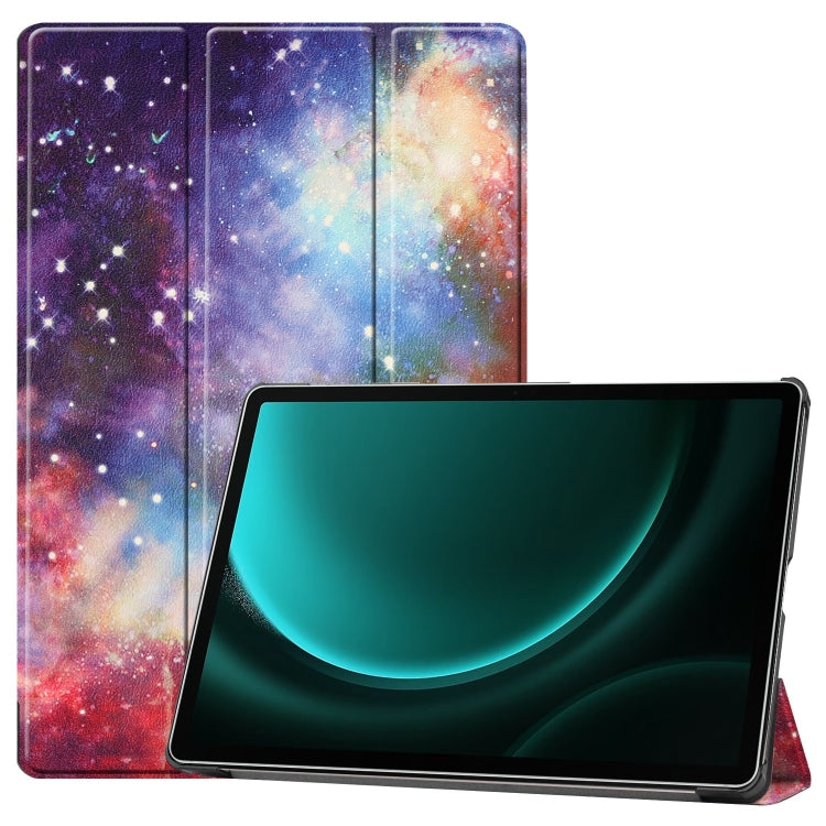 Custer Painted 3-Fold Holder Smart Leather Tablet Case, For Samsung Galaxy Tab S9 FE / S10 FE, For Samsung Galaxy Tab S9 FE+ / S10+, For Samsung Galaxy Tab S9