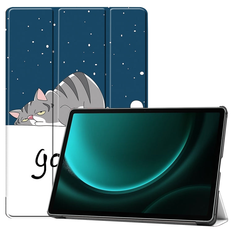 Custer Painted 3-Fold Holder Smart Leather Tablet Case, For Samsung Galaxy Tab S9 FE / S10 FE, For Samsung Galaxy Tab S9 FE+ / S10+, For Samsung Galaxy Tab S9