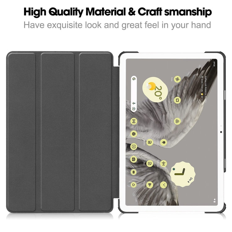 Custer Painted 3-Fold Holder Smart Leather Tablet Case, For Google Pixel Tablet