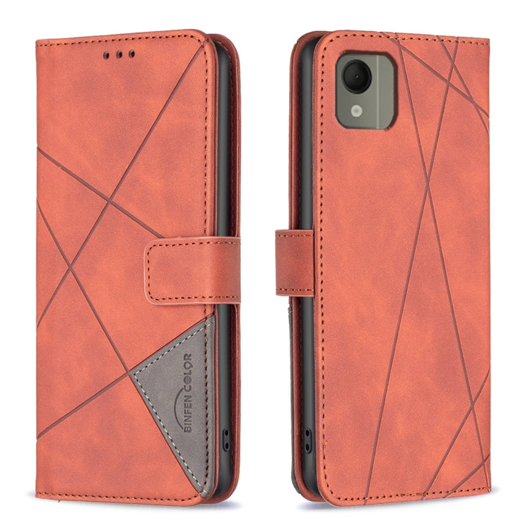 Magnetic Buckle Rhombus Texture Leather Phone Case, For Nokia G310, For Nokia G42, For Nokia C110, For Nokia C02