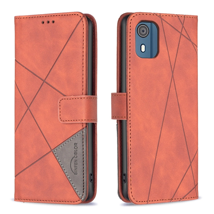 Magnetic Buckle Rhombus Texture Leather Phone Case, For Nokia G310, For Nokia G42, For Nokia C110, For Nokia C02