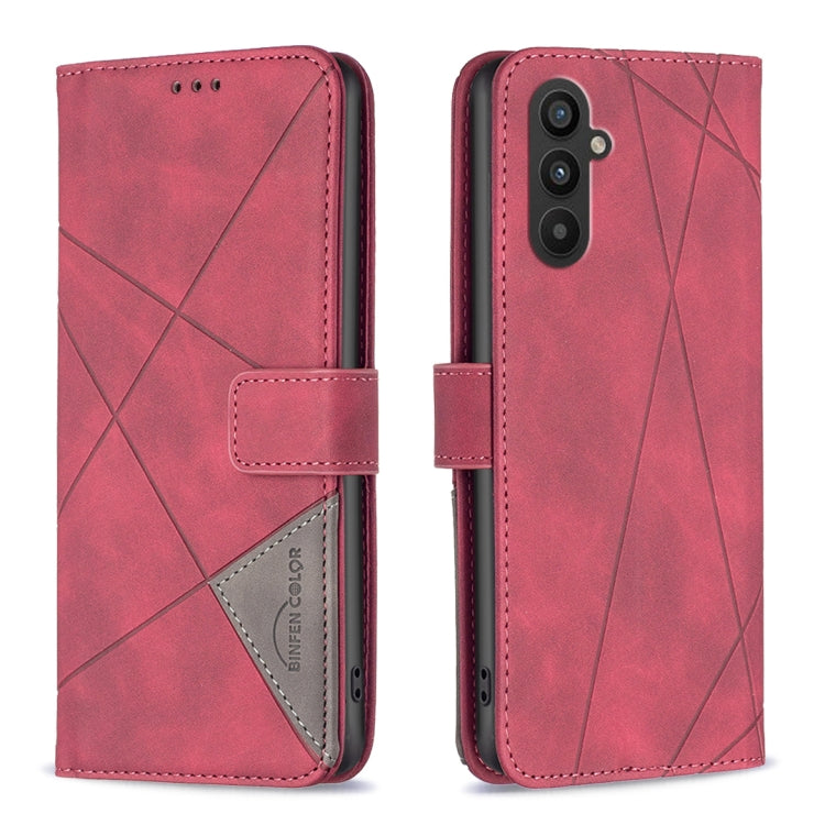 Magnetic Buckle Rhombus Texture Leather Phone Case, For Samsung Galaxy A05, For Samsung Galaxy A05s, For Samsung Galaxy M34 5G, For Samsung Galaxy A25 5G, For Samsung Galaxy S23 FE 5G, For Samsung Galaxy M62/F62