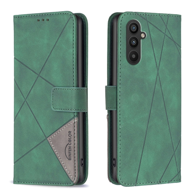 Magnetic Buckle Rhombus Texture Leather Phone Case, For Samsung Galaxy A05, For Samsung Galaxy A05s, For Samsung Galaxy M34 5G, For Samsung Galaxy A25 5G, For Samsung Galaxy S23 FE 5G, For Samsung Galaxy M62/F62