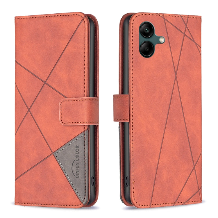 Magnetic Buckle Rhombus Texture Leather Phone Case, For Samsung Galaxy A05, For Samsung Galaxy A05s, For Samsung Galaxy M34 5G, For Samsung Galaxy A25 5G, For Samsung Galaxy S23 FE 5G, For Samsung Galaxy M62/F62