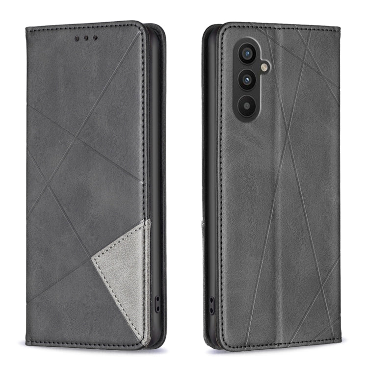 Rhombus Texture Magnetic Leather Phone Case, For Samsung Galaxy S24 Ultra 5G, For Samsung Galaxy A25 5G, For Samsung Galaxy A35, For Samsung Galaxy M34 5G, For Samsung Galaxy A55, For Samsung Galaxy A15, For Samsung Galaxy A05, For Samsung Galaxy S24+ 5G