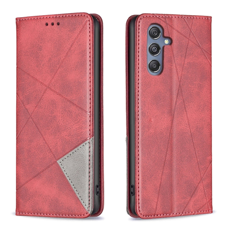 Rhombus Texture Magnetic Leather Phone Case, For Samsung Galaxy S24 Ultra 5G, For Samsung Galaxy A25 5G, For Samsung Galaxy A35, For Samsung Galaxy M34 5G, For Samsung Galaxy A55, For Samsung Galaxy A15, For Samsung Galaxy A05, For Samsung Galaxy S24+ 5G
