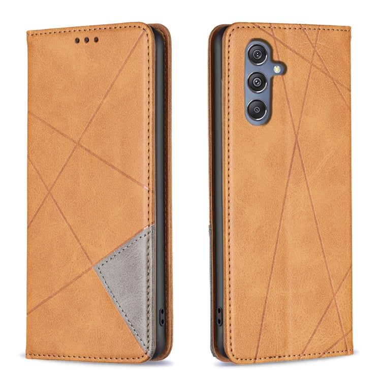 Rhombus Texture Magnetic Leather Phone Case, For Samsung Galaxy S24 Ultra 5G, For Samsung Galaxy A25 5G, For Samsung Galaxy A35, For Samsung Galaxy M34 5G, For Samsung Galaxy A55, For Samsung Galaxy A15, For Samsung Galaxy A05, For Samsung Galaxy S24+ 5G